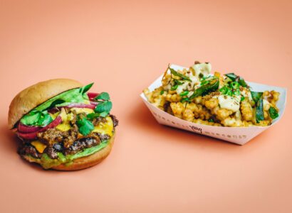 Lankan Shack, cheeseburger and crinkle-cut fries