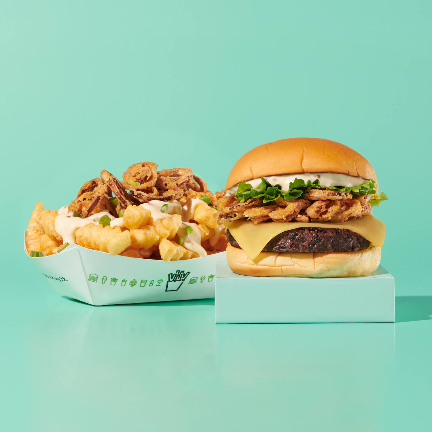 Crispy Shallot Burger & Fries